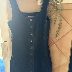 Urban Outfitters Black Button-Down Denim Dress